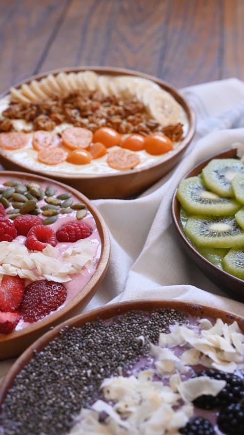 Close Up of Smoothie Bowls 