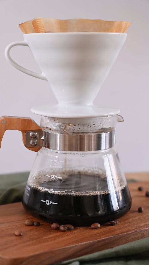 Dripping Coffee From the Coffee Filter
