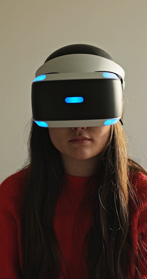 Woman Using Virtual Reality Headset