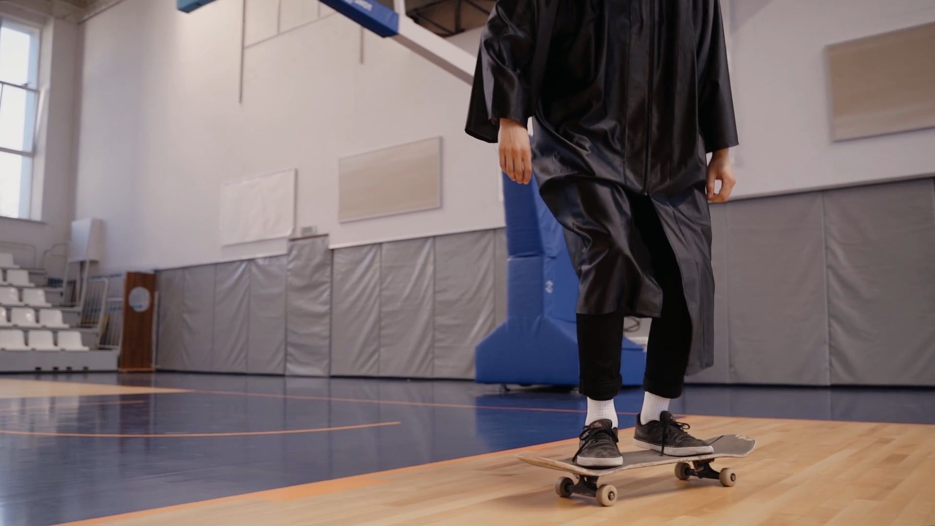 Male Graduate Skateboarding in the Gymnasium Free Stock Video Footage ...