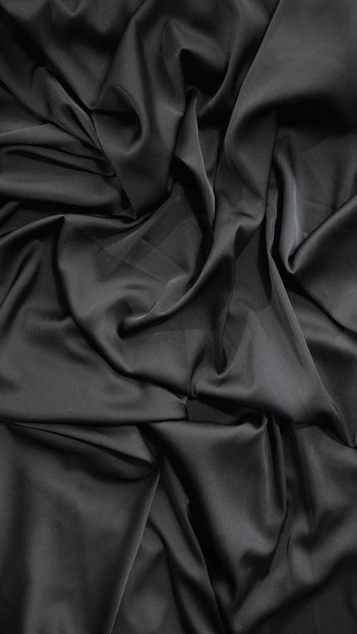 Wrinkled Black Silky Cloth