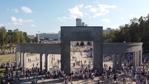 Aerial Shot of People Protesting