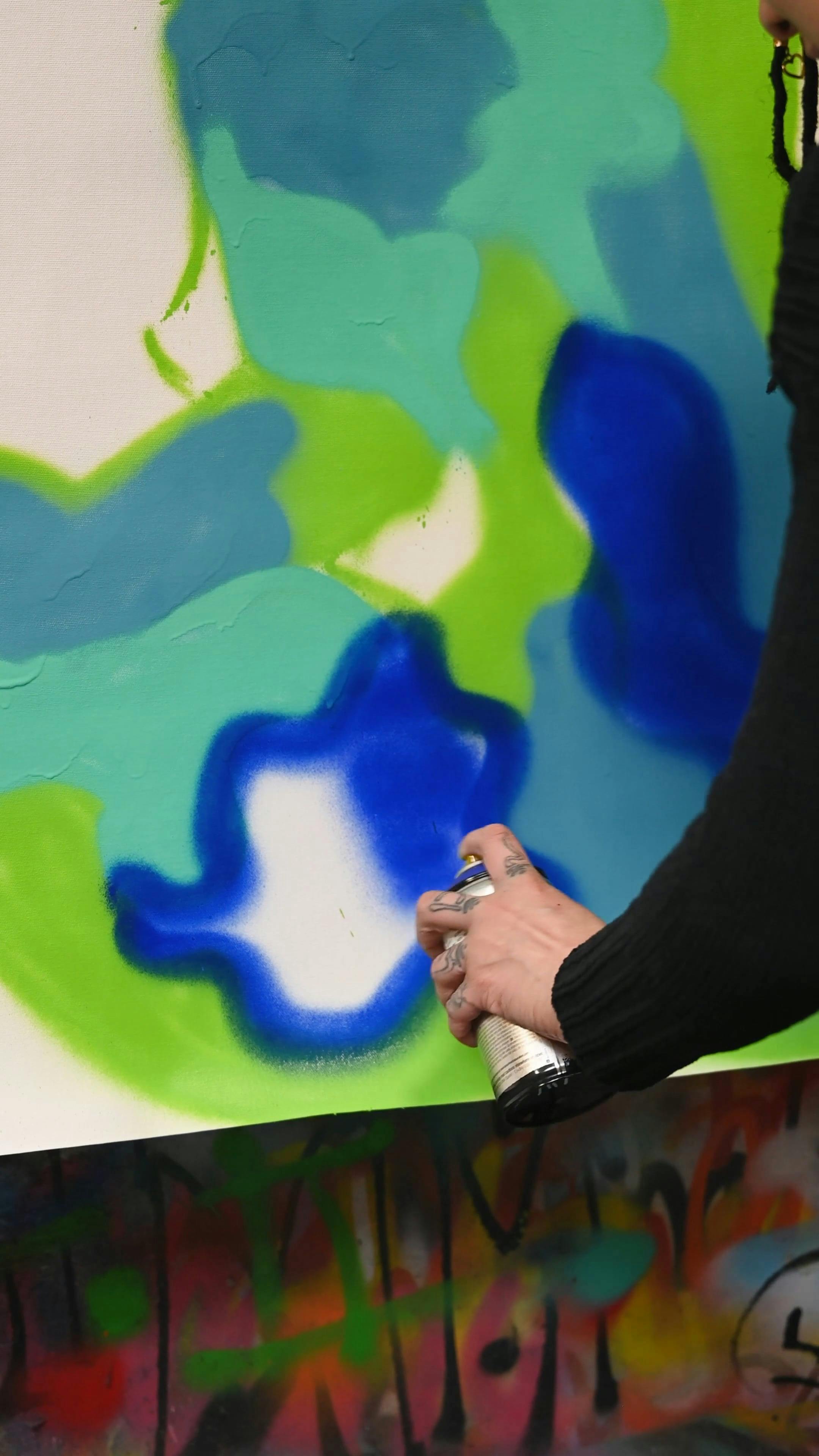 Spray Painting on Canvas · Free Stock Video