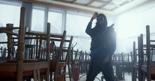 Musician Performing in Empty Restaurant