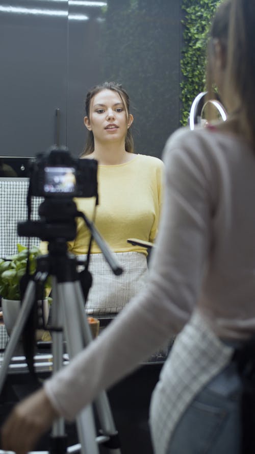 Girls Recording Tutorial in Kitchen