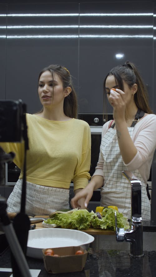 Female Food Bloggers Taking Selfie