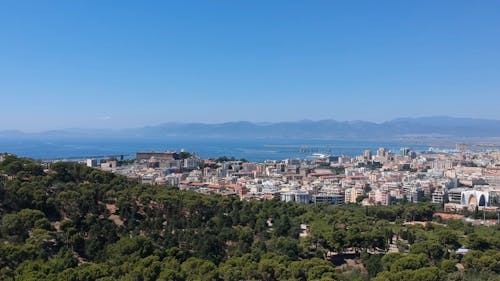 Aerial View of the City Near the Ocean