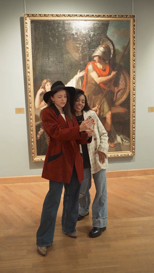 Women Taking Selfie at a Museum