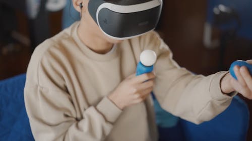 Man Playing a Virtual Reality Game