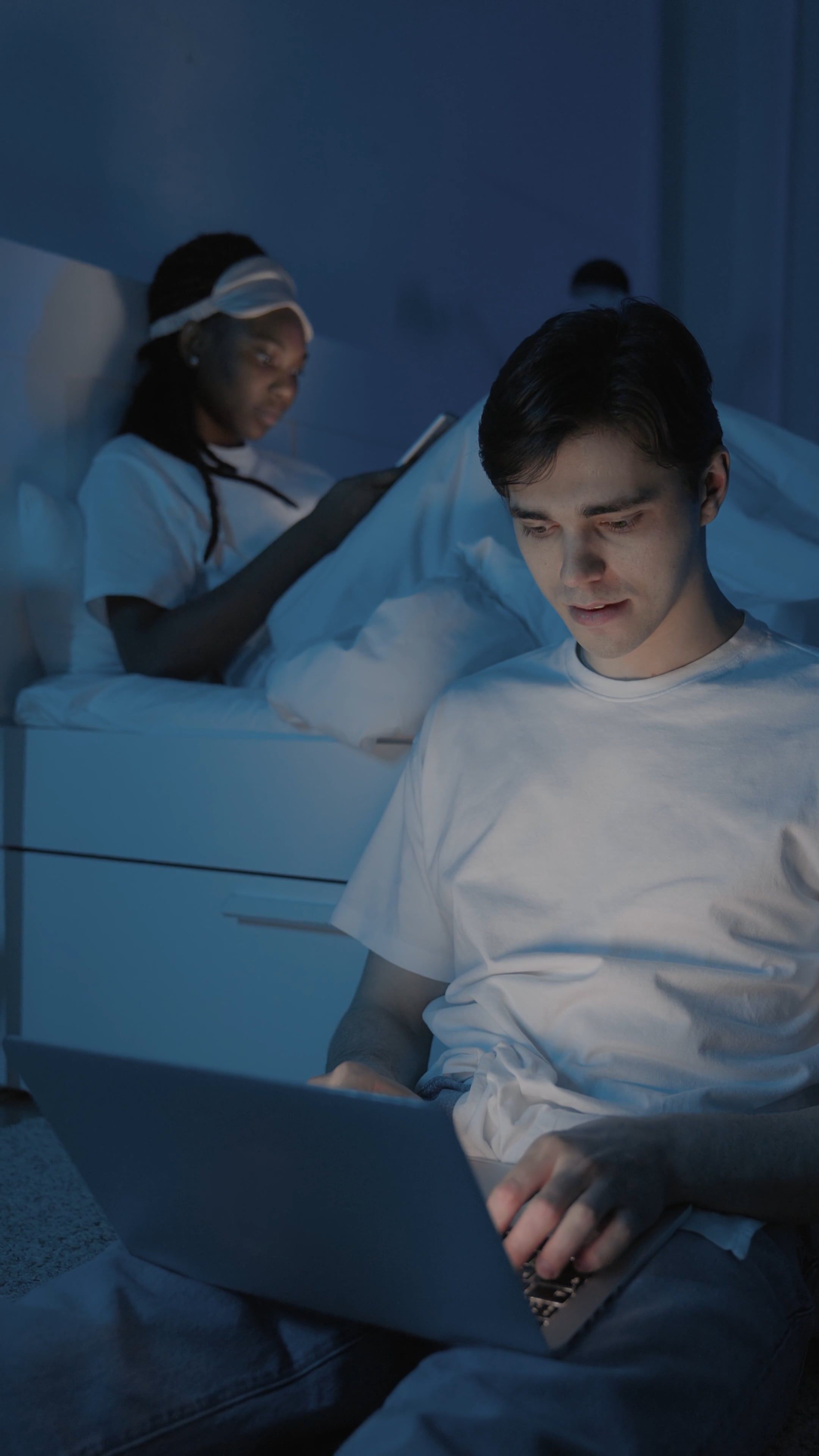 Man Using His Laptop while Sitting on the Floor · Free Stock Video