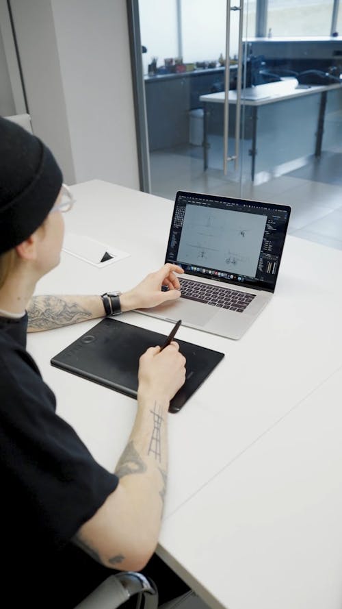 Person Using a Graphic Tablet