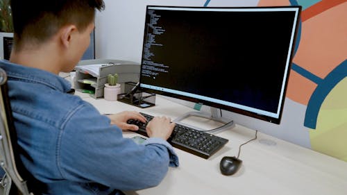 Man Using a Computer
