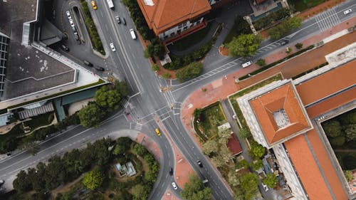 Urban Road Intersection From Above