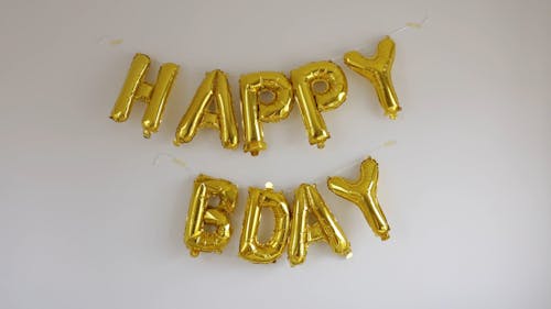 Birthday Decorations Hanged on a Wall