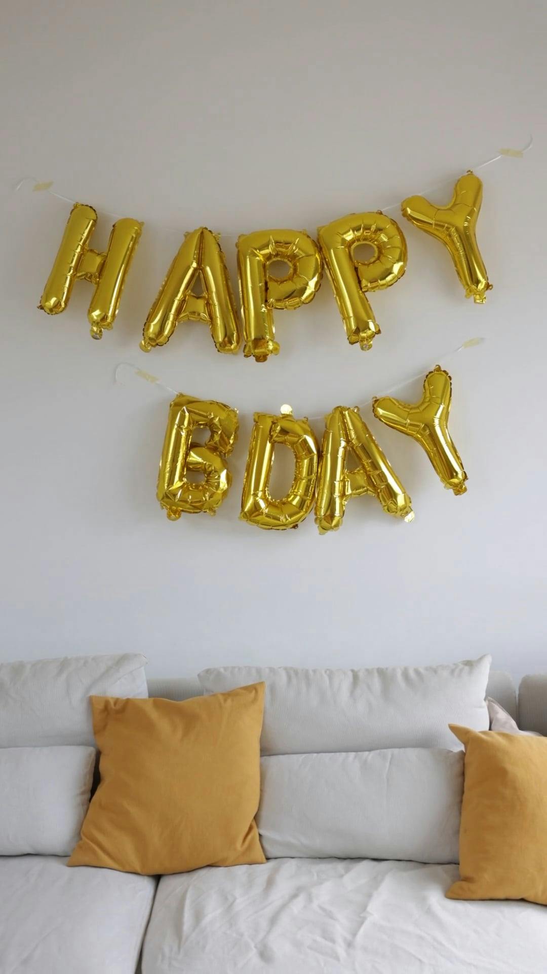 Happy Birthday Balloons on the Wall · Free Stock Video