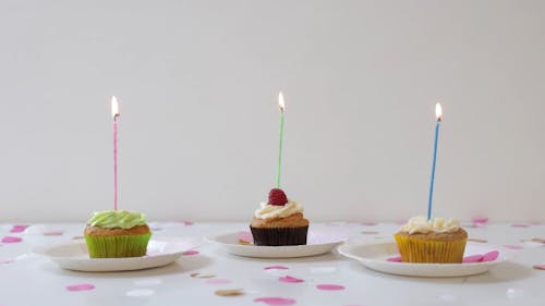 Cupcakes with Lit Candles