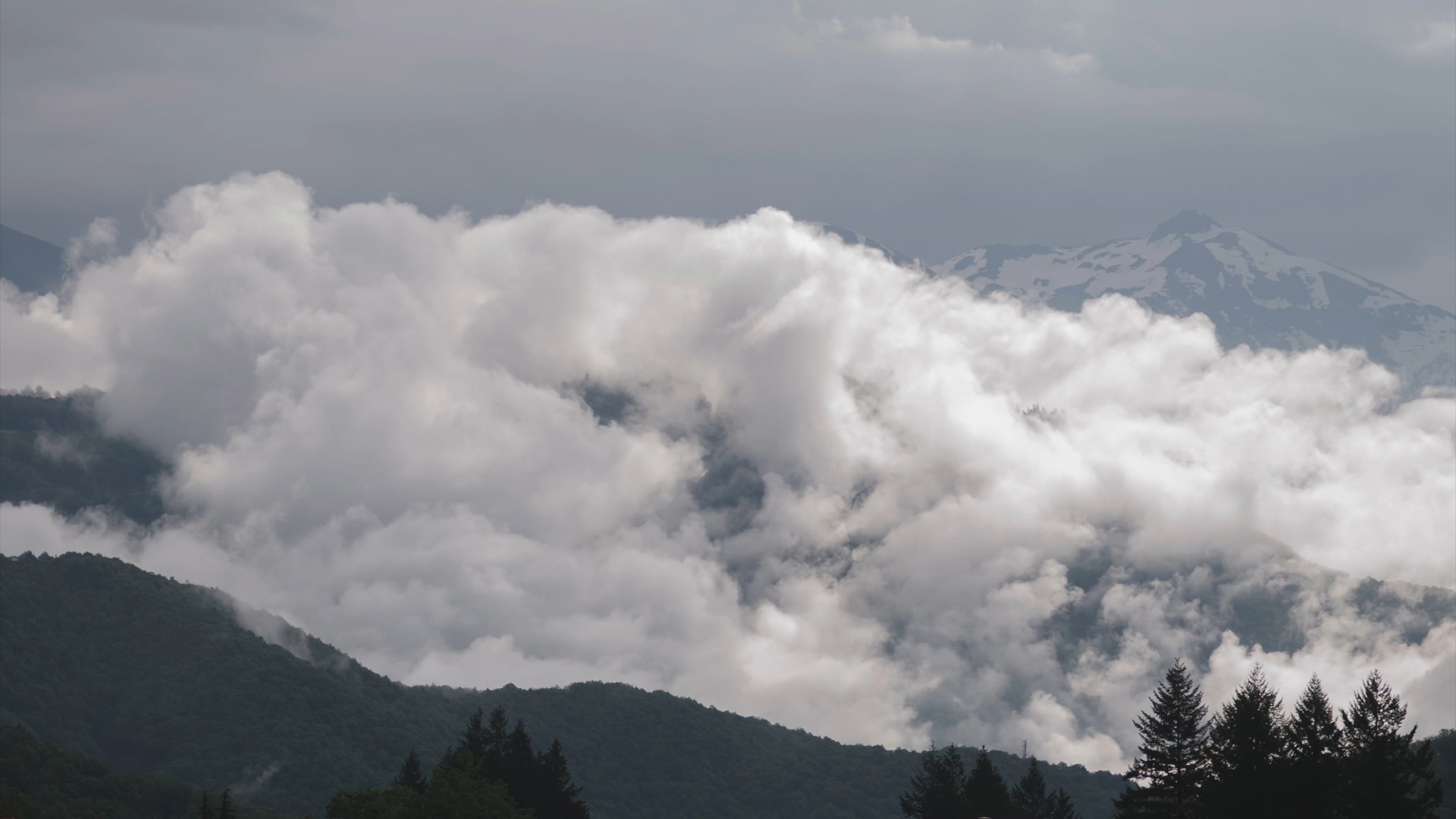 Aerial Footage of a Mountain and Clouds Free Stock Video Footage ...
