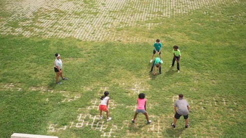 Kids Playing Ball on the Park