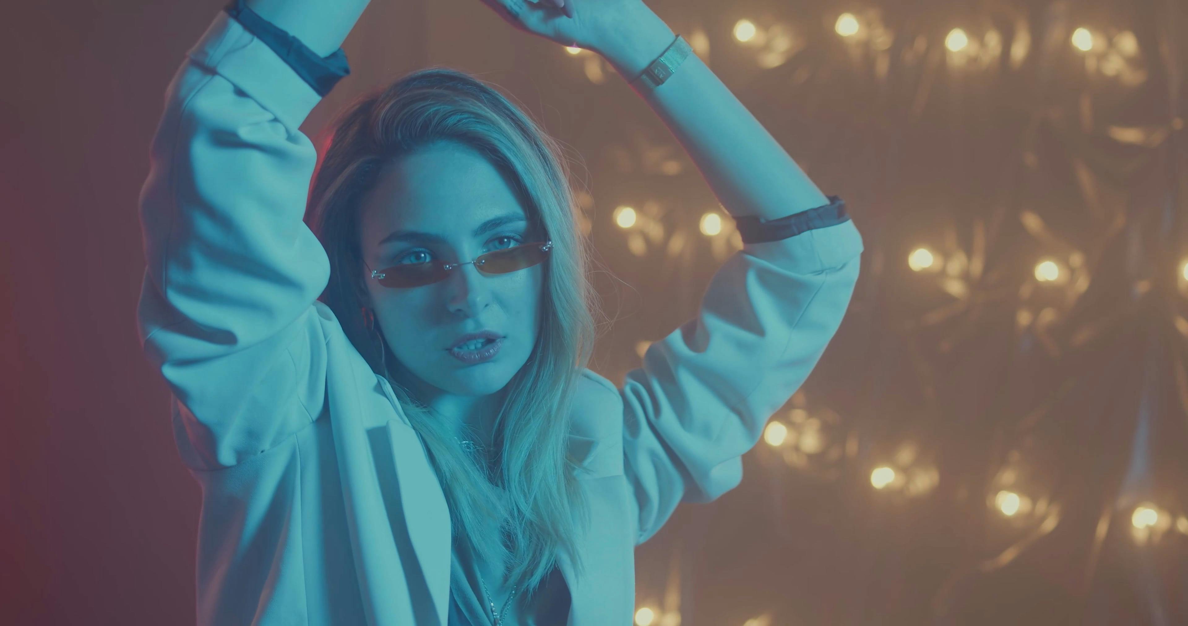 A Woman With Sunglasses Dancing Free Stock Video Footage, RoyaltyFree