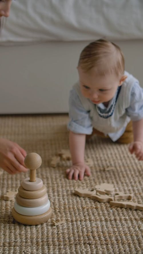 A Mother Playing with Her Son