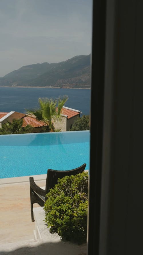 Swimming Pool With View Of Mountain And Sea