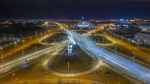 Time-Lapse Video of Vehicles on Flyover