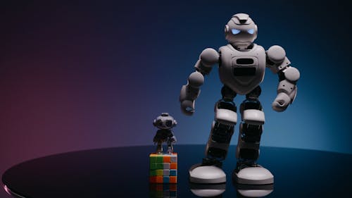 Robot Kicking A Toy