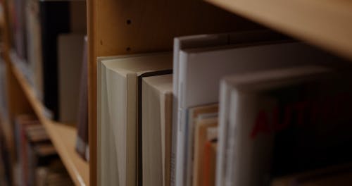 A Woman Getting a Book in a Bookshelves