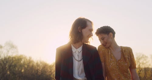 A Happy Young Couple in the Sunlight