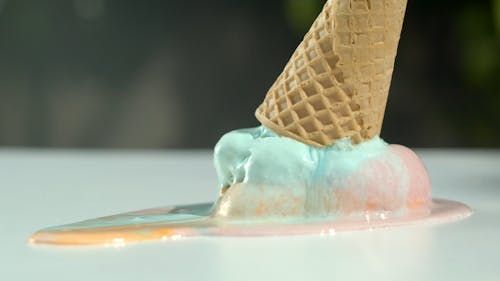 Melted Ice Cream with Cone