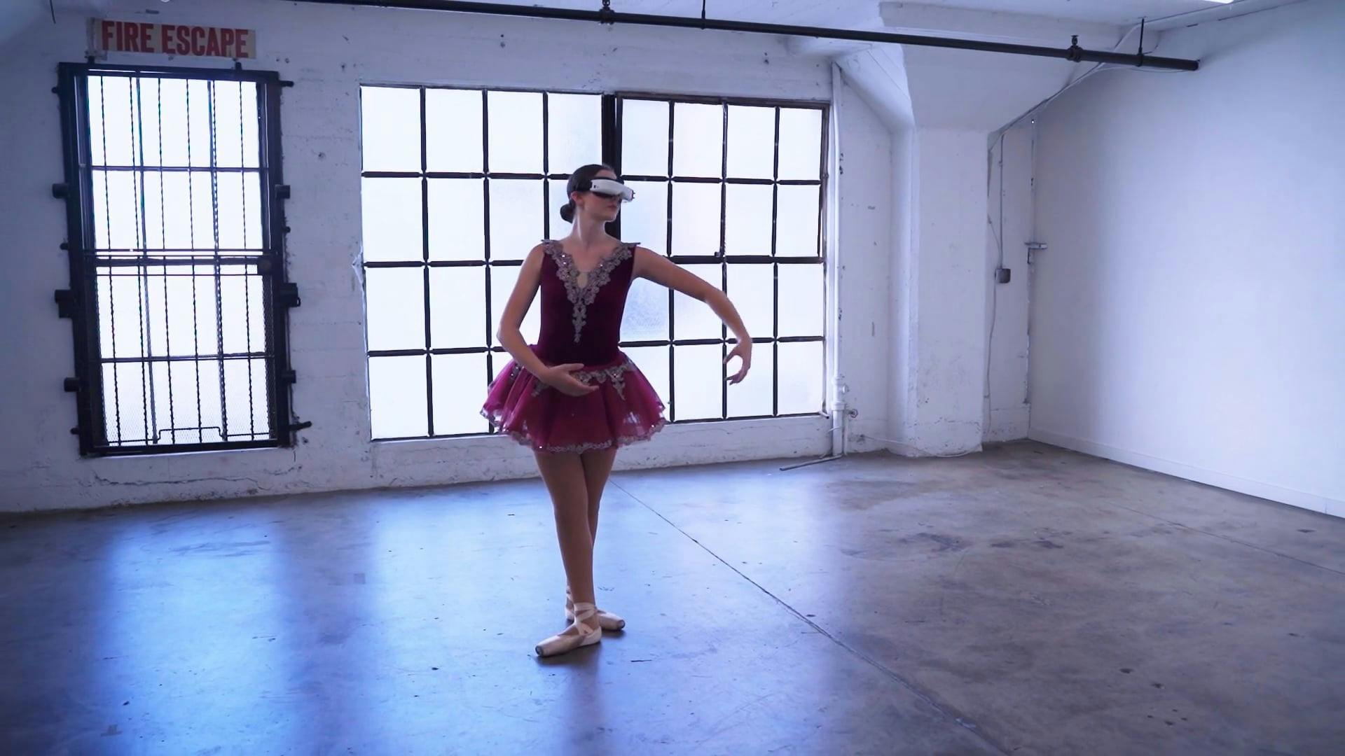 A Woman Dancing Ballet while Wearing a Virtual Reality Glasses · Free Stock Video
