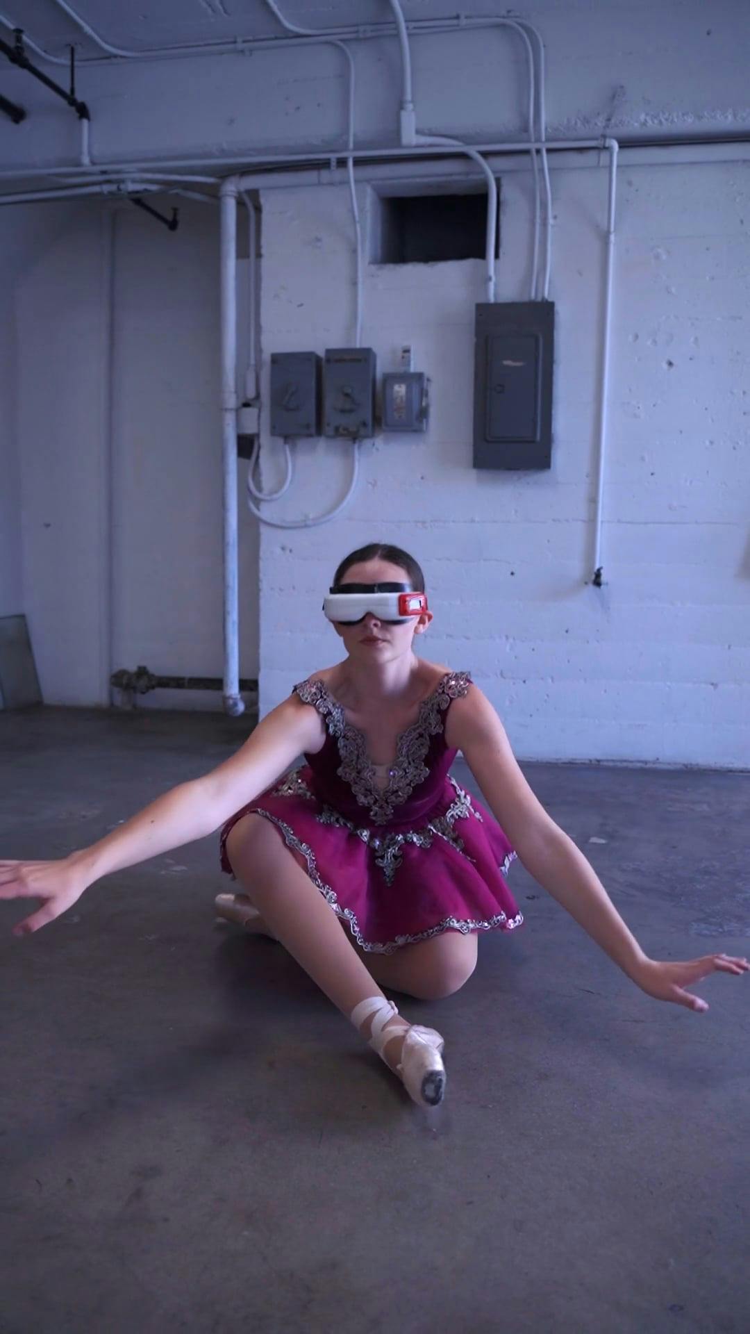 A Woman Dancing Ballet while Wearing a Virtual Reality Glasses · Free Stock Video