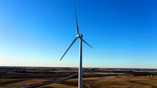 View of a Wind Turbine in a Farm