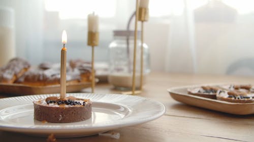 A Birthday Cake in the Plate 