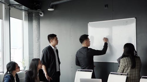 Man Writing on a Whiteboard