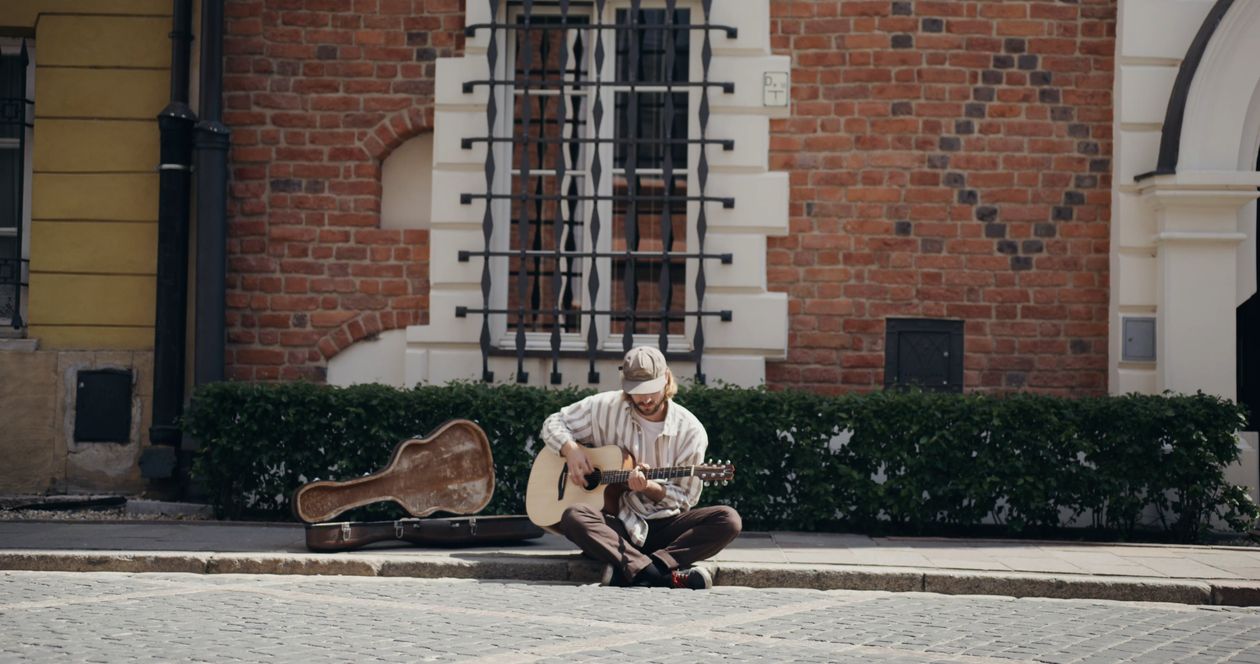 Man Playing Guitar on the Street Free Stock Video Footage, Royalty-Free ...