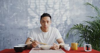 餐桌吃饭视频素材