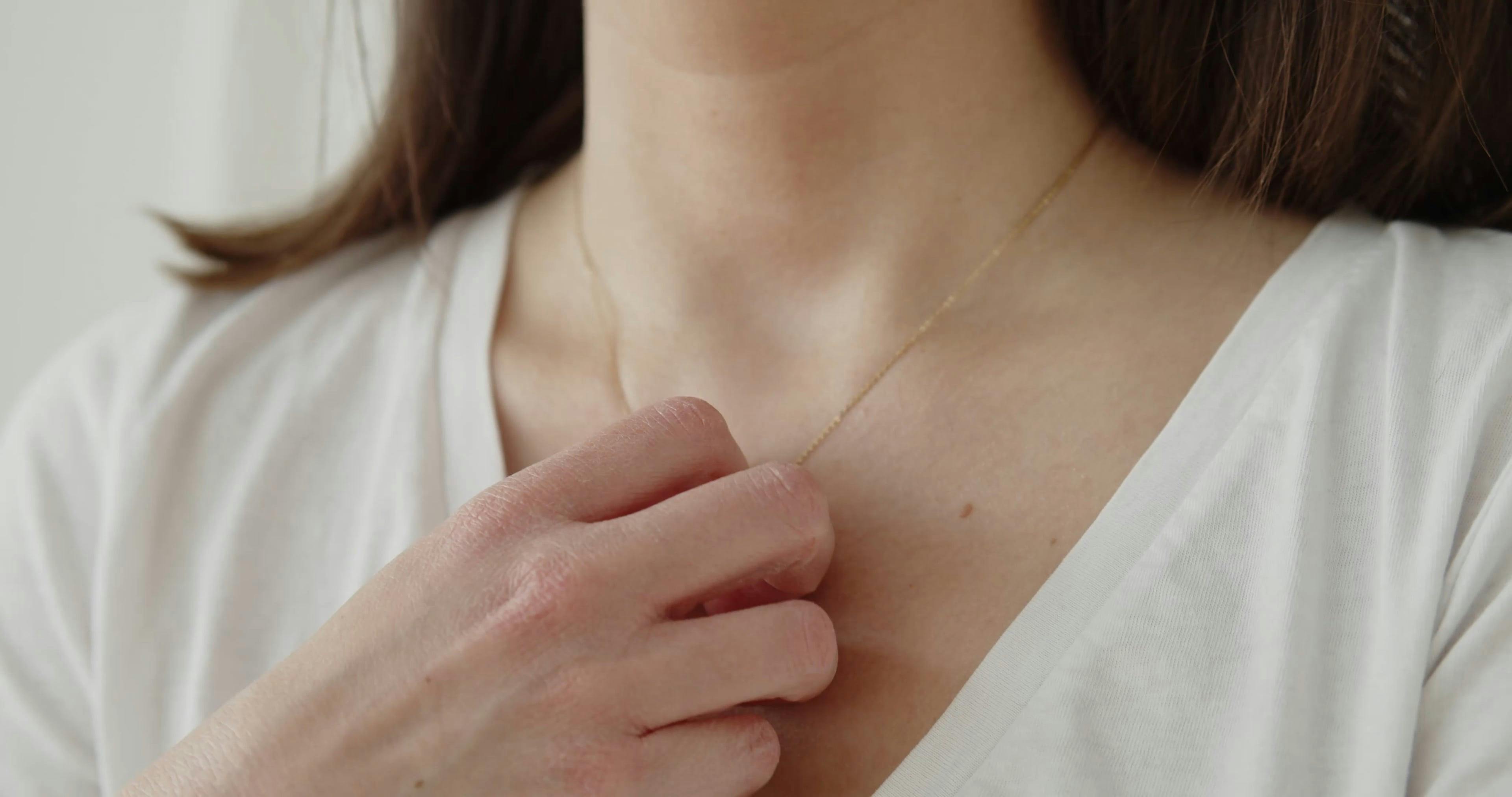 Close Up of a Woman Playing with her Necklace Free Stock Video Footage,  Royalty-Free 4K & HD Video Clip