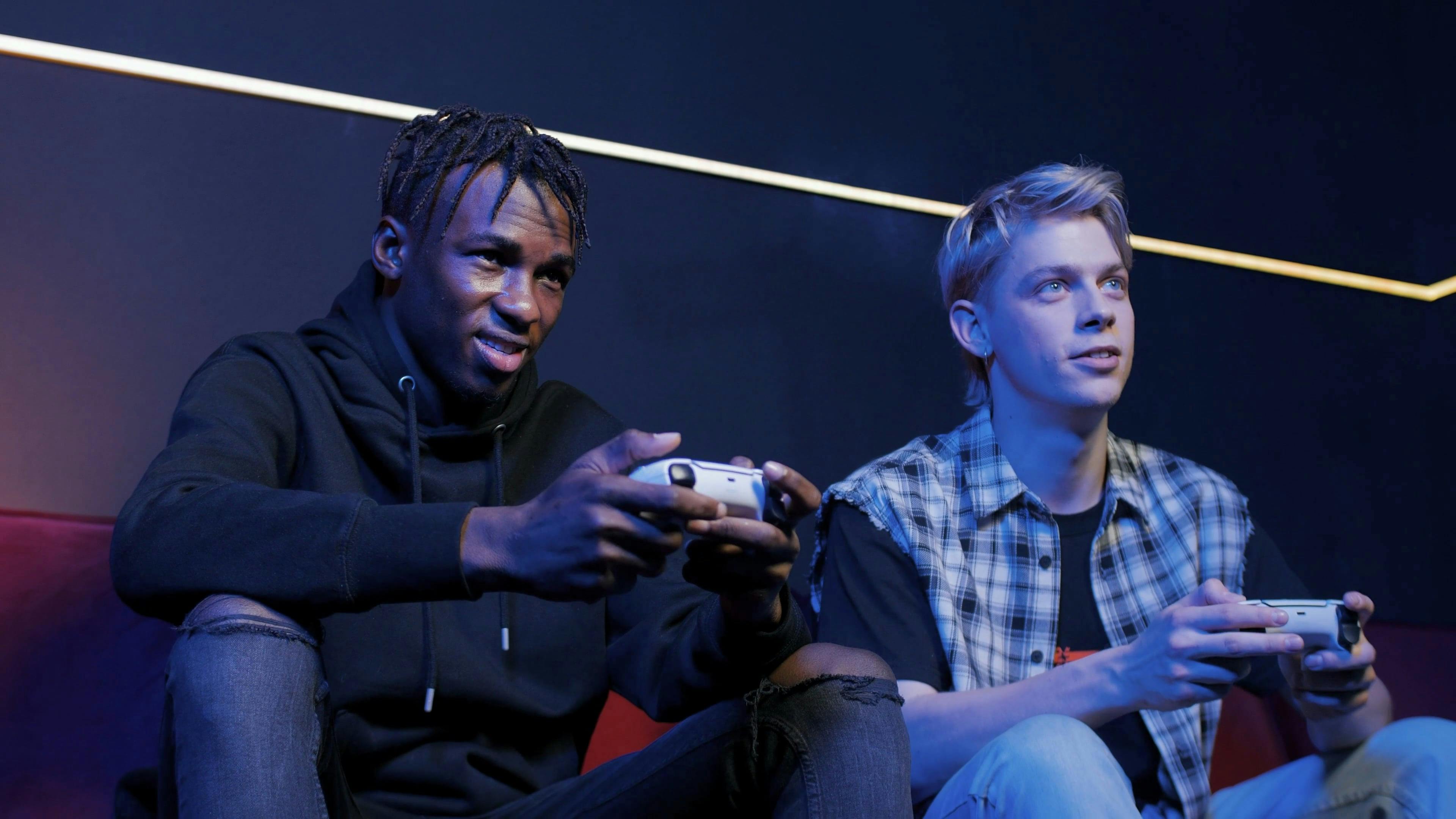 Friends Playing a Video Game · Free Stock Video