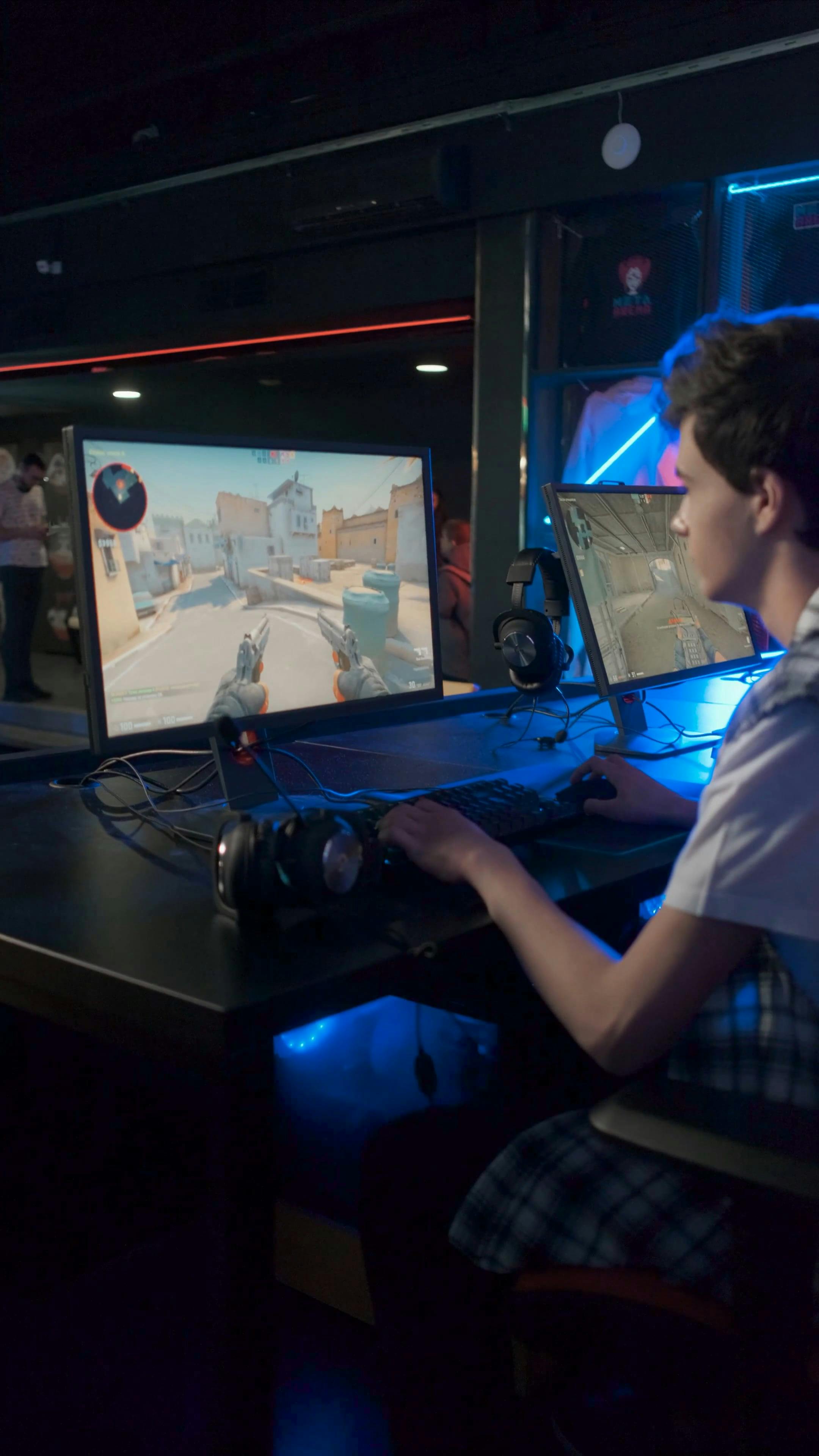 A Man Playing Computer Games · Free Stock Video