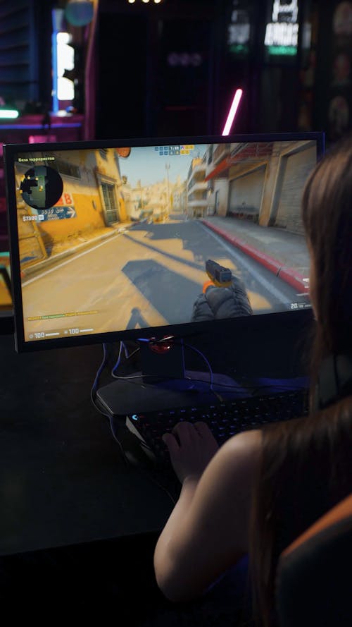 A Person Playing Computer Game