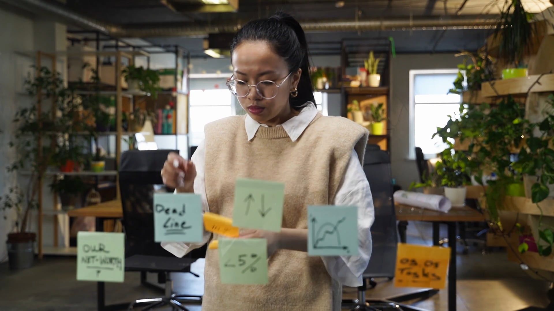 A Woman Pasting Sticky Notes Free Stock Video Footage, Royalty-Free 4K ...