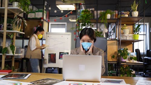 Woman Asking her Officemate to Wear Face Mask