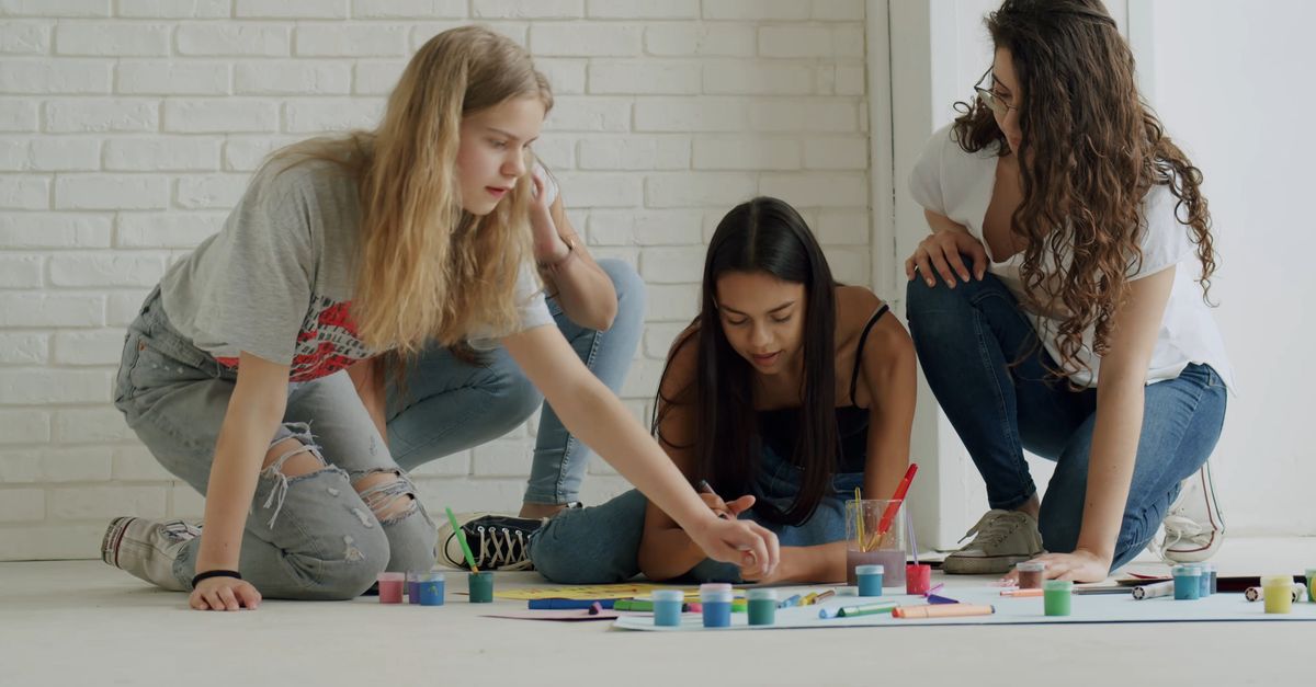 Women Talking and Creating Arts and Crafts Free Stock Video Footage ...