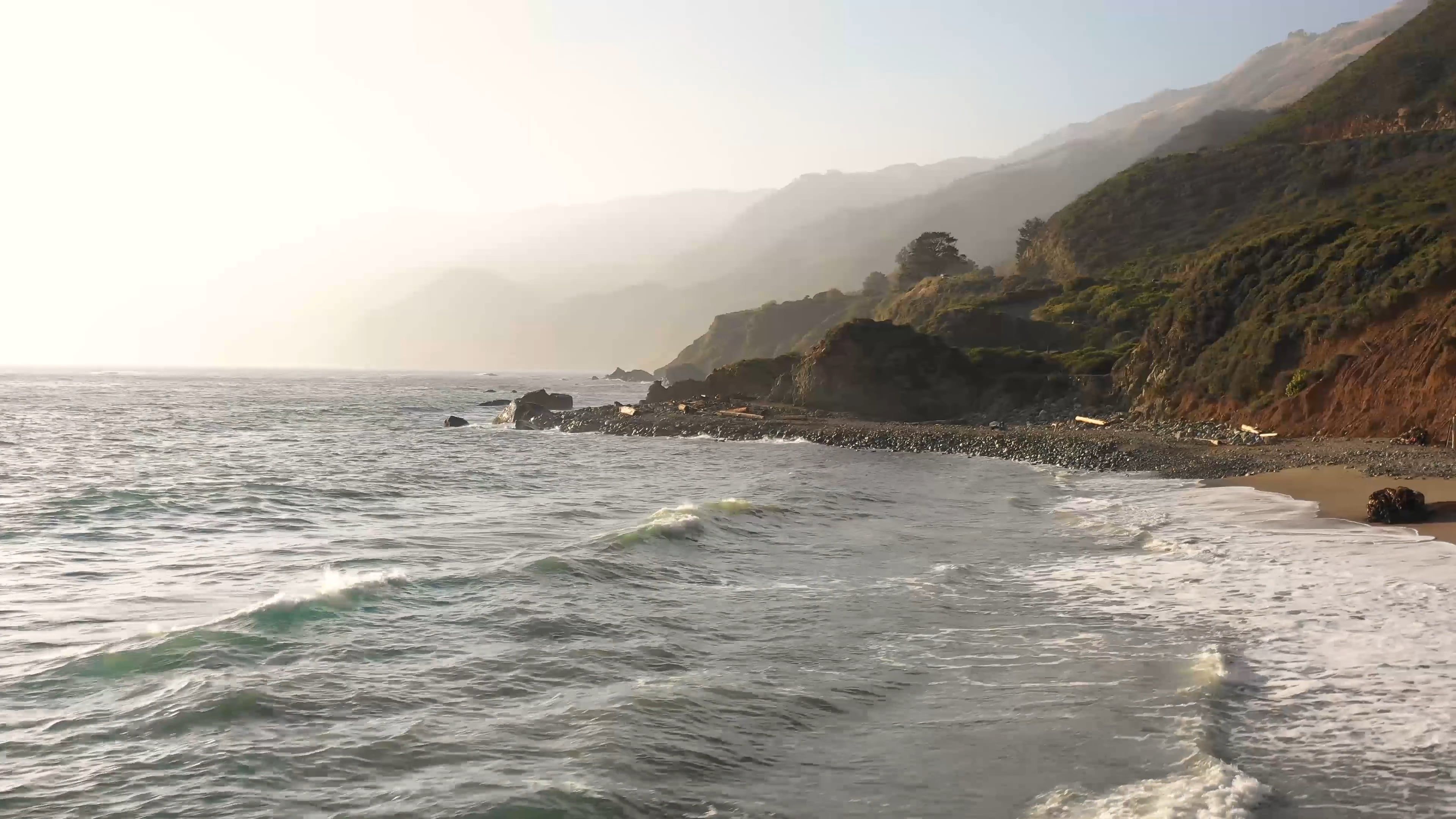 Drone Footage of a Mountain and Sea · Free Stock Video