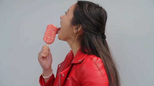 Woman Eating Ice Cream