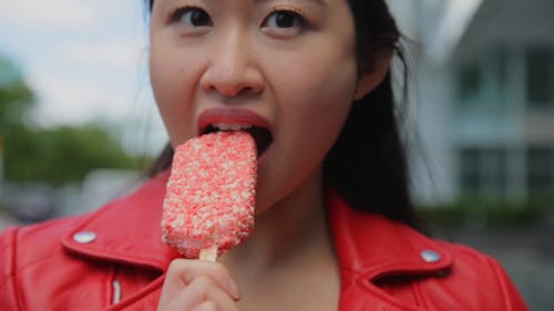 Woman Eating Icecream