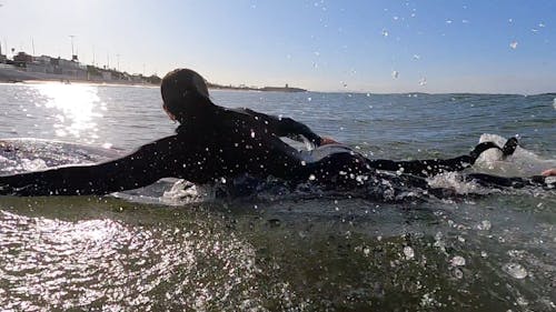 A Man Surfing