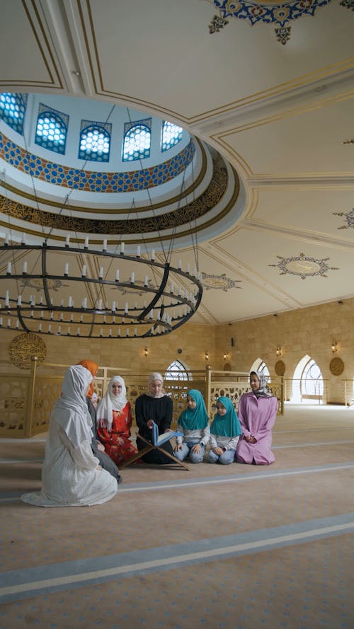 Group of Women and Girls Leaving a Mosque