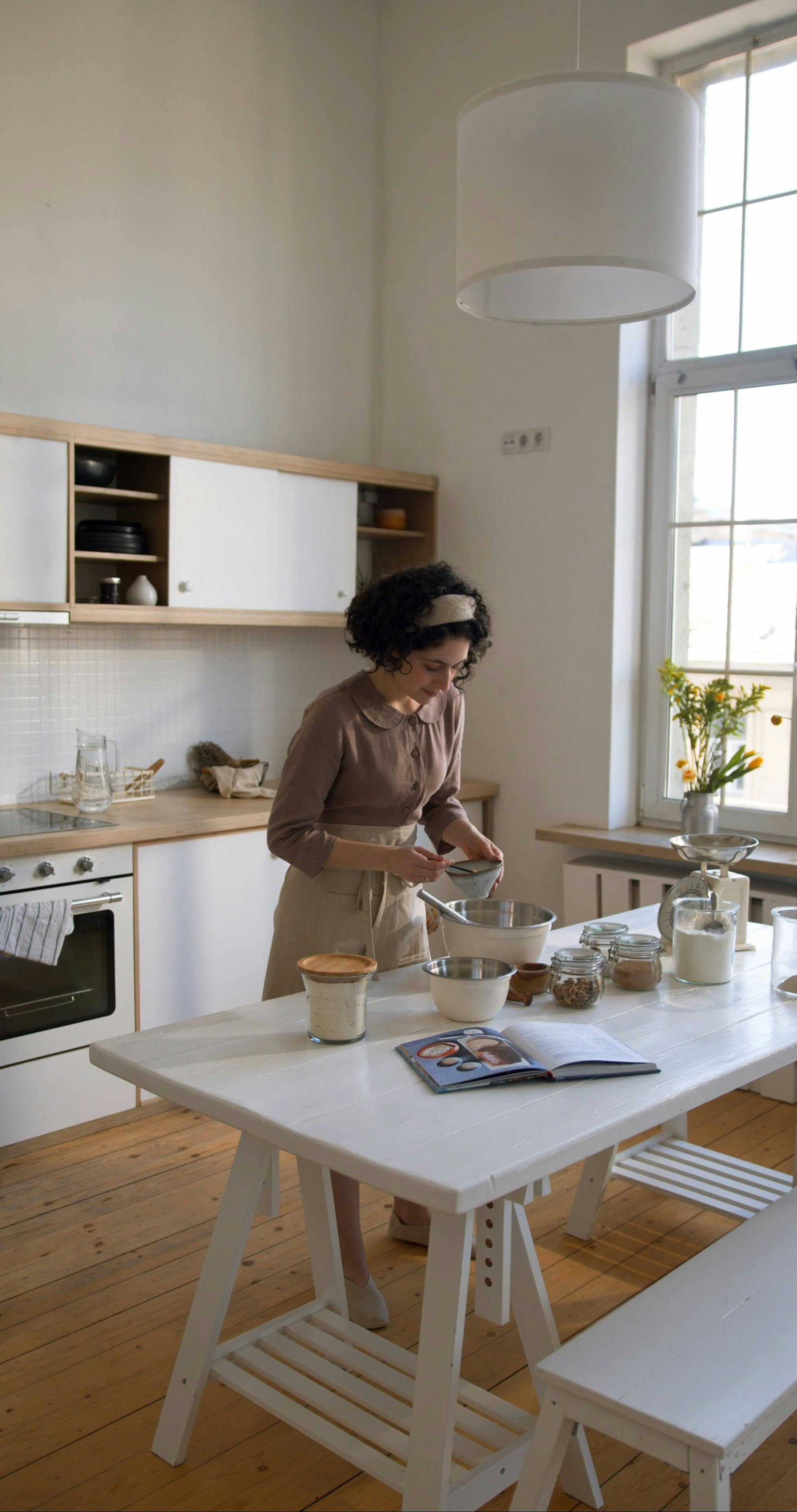 A Woman Baking in Kitchen · Free Stock Video